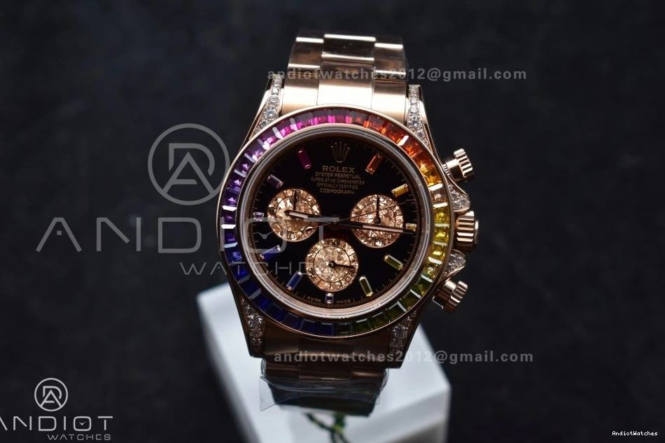 Rainbow Daytona Bracelet Black ZF Best Diamonds 1:1 116595RBOW Edition Durable on SH 776 RG Dial 1004
